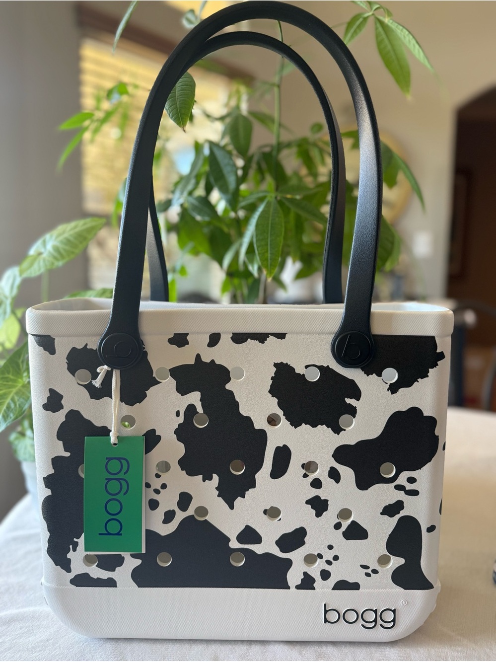 Cow Print Baby Bogg Bag mid-size Tote Cowgirl Chic Rodeo Rebel Western Cowboy